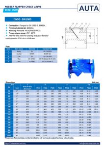 Catalog Van một chiều lá lật AUTA