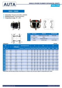 Catalog Khớp nối mềm cao su AUTA.