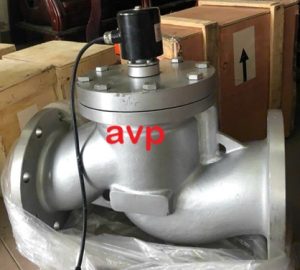Van điện từ inox hơi nước nóng mặt bích (24V, 220V)